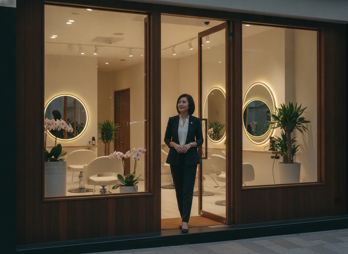 A checkout counter at one outlet of a salon group